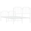 Kovový rám postele s hlavovým a nožním čelem bílý 120 x 200 cm 373952