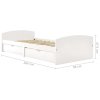 Rám postele se 2 zásuvkami bílý masivní borovice 90 x 200 cm 322155