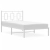 Kovový rám postele s čelem bílý 100 x 190 cm 374284