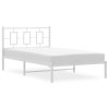 Kovový rám postele s čelem bílý 107 x 203 cm 374286