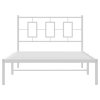 Kovový rám postele s čelem bílý 107 x 203 cm 374286