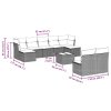 10dílná zahradní sedací souprava podušky světle šedá polyratan 3250121