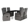 7dílný zahradní jídelní set s poduškami šedý 3099501