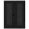 Nástěnné skříňky 2 ks černé kompozitní dřevo 3197938