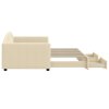 Válenda s přistýlkou a zásuvkami krémová 90 x 200 cm textil 3197228