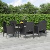 7dílný zahradní jídelní set s poduškami černý 3156601