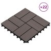 22 ks terasové dlaždice 30 x 30 cm 2 m² WPC tmavě hnědé 277810