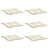 Podušky na zahradní židli 6 ks krémové 50x50x3 cm látka oxford 314043