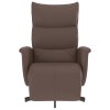 Polohovací křeslo s podnožkou hnědé umělá kůže 356586