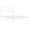 Kovový rám postele s čelem bílý 107 x 203 cm 373932