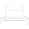 Kovový rám postele s čelem bílý 107 x 203 cm 373932