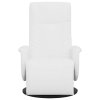 Polohovací křeslo s podnožkou bílé umělá kůže 356510