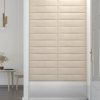 Nástěnné panely 12 ks krémové 60 x 15 cm samet 1,08 m² 343843