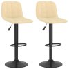 Barové židle 2 ks krémové samet 333990