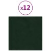 Nástěnné panely 12 ks tmavě zelené 30 x 30 cm samet 1,08 m² 343809