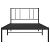Kovový rám postele s čelem černý 90 x 190 cm 352472