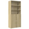 Skříň highboard dub sonoma 80 x 42,5 x 185 cm kompozitní dřevo 3281380