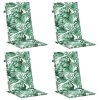 Podušky na židli s vysokým opěradlem 4 ks vzor listů textil 361245