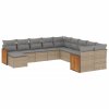 11dílný zahradní sedací souprava s poduškami béžový polyratan 3260652