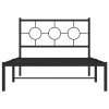 Kovový rám postele s čelem černý 107 x 203 cm 376222