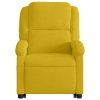 Zvedací polohovací křeslo žluté samet 3204307