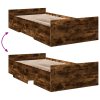 Rám postele se zásuvkami kouřový dub 90x190 cm kompozitní dřevo 3280346