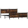 Kovový rám postele bez matrace kouřový dub 183 x 213 cm 3301356