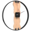 Nástěnné hodiny hnědé Ø 35 cm železo a dubové dřevo 4008397