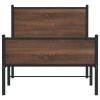 Kovový rám postele bez matrace hnědý dub 75 x 190 cm 4007948
