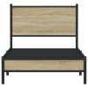 Kovový rám postele bez matrace dub sonoma 80 x 200 cm 4007859