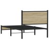 Kovový rám postele bez matrace dub sonoma 80 x 200 cm 4007859