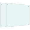 Kuchyňské panely 2 ks bílé 70 x 60 cm tvrzené sklo 3315785