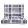 Podušky na palety 2 ks šedé kárované textil 360848