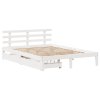 Rám postele se zásuvkami bílý 150 x 200 cm masivní borovice 3302013