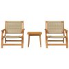 Zahradní židle se stolem 3 pcs Béžová Masivní akáciové dřevo 3214439