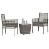 Zahradní bistro set 3 pcs Šedá polyratan 3334957