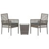 Zahradní bistro set 3 pcs Šedá polyratan 3334957