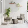 Zahradní bistro set 3 pcs Šedá polyratan 3334957