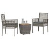 Zahradní bistro set 3 pcs Šedá polyratan 3334961