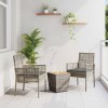 Zahradní bistro set 3 pcs Šedá polyratan 3334961