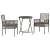Zahradní bistro set 3 pcs Šedá polyratan 3334964