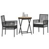 Zahradní bistro set 3 pcs Černá polyratan 3334967