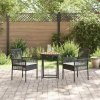 Zahradní bistro set 3 pcs Černá Poly ratan 3334967