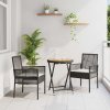 Zahradní bistro set 3 pcs Černá polyratan 3334967