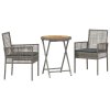 Zahradní bistro set 3 pcs Šedá polyratan 3334968