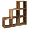 Knihovna/dělící stěna 3patrová old wood 99x29x99 cm kompozit 857965