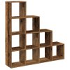 Knihovna/dělící stěna 4patrová old wood 131,5x29x131,5 cm 857974