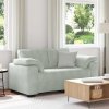 Loveseat Sofa světle šedá 120 cm samet 4105257