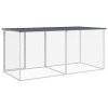 Klec pro kuřata se střechou antracitová 203 x 98 x 90 cm ocel 3189049