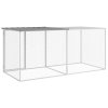 Klec pro kuřata se střechou světle šedá 203 x 98 x 90 cm ocel 3189044
